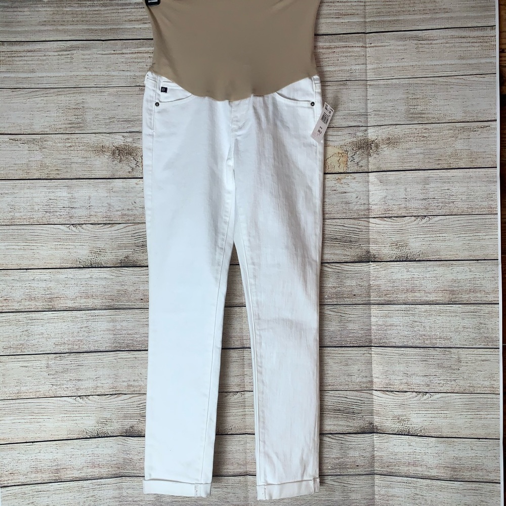 Adriano goldschmied white denim maternity jeans